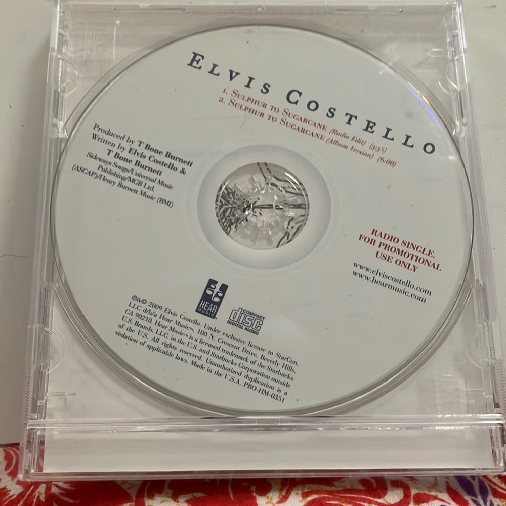 Elvis Costello radio single promo cd